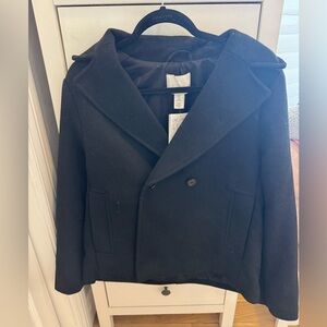 Men's Black Peacoat Jacket - Brand:
